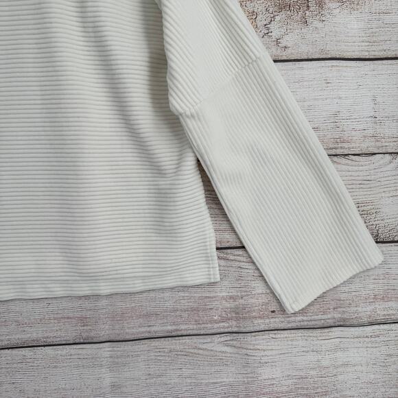 Madewell Texture & Thread Velour Corduroy Mockneck Top Womens Small Ivory White - Picture 13 of 13